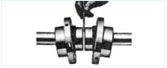 Adjust the angular offset to the permitted normal gap by using the thickness gauge.